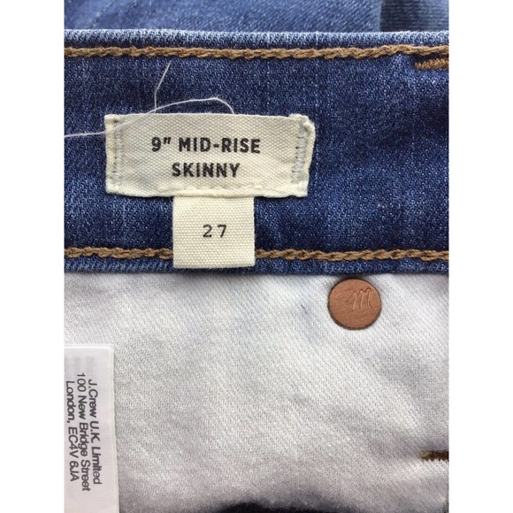Madewell Womens 9” Mid Rise Fray Hem Skinny Stretch Jeans Size 27X29 - Picture 7 of 13